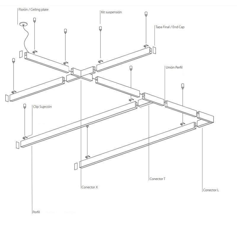 Module surface 50mm largeur avec LED intégrée connectable