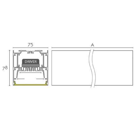 Module surface 75mm largeur avec LED intégrée connectable