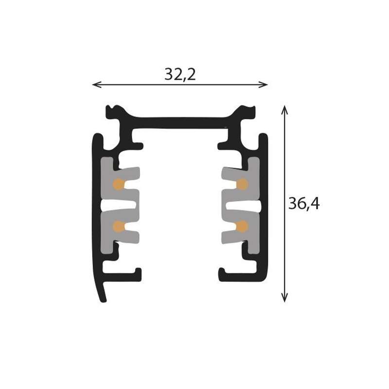 Rail triphasé pour installations en surface