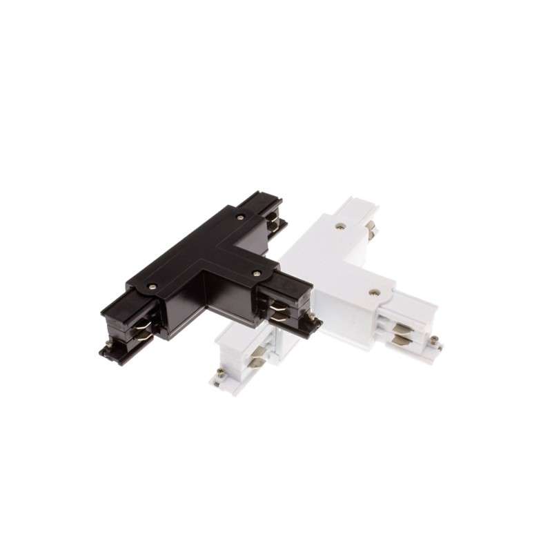 Connecteur en forme de T pour relier des rails triphasés.