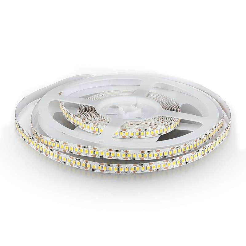 Rouleau de 5 mètres de bande LED 24V avec un angle d'ouverture de 120º, plusieurs puissances réglables, convient pour une utilis