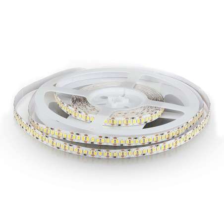 Rouleau de 5 mètres de bande LED 24V avec un angle d'ouverture de 120º, plusieurs puissances réglables, convient pour une utilis