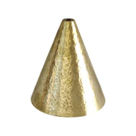 Cône en laiton martelé 180 mm hauteur x 165 mm diamètre trou