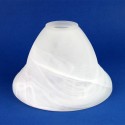 Tulipe en verre couleur albâtre, 100mm de hauteur x 160mm de diamètre