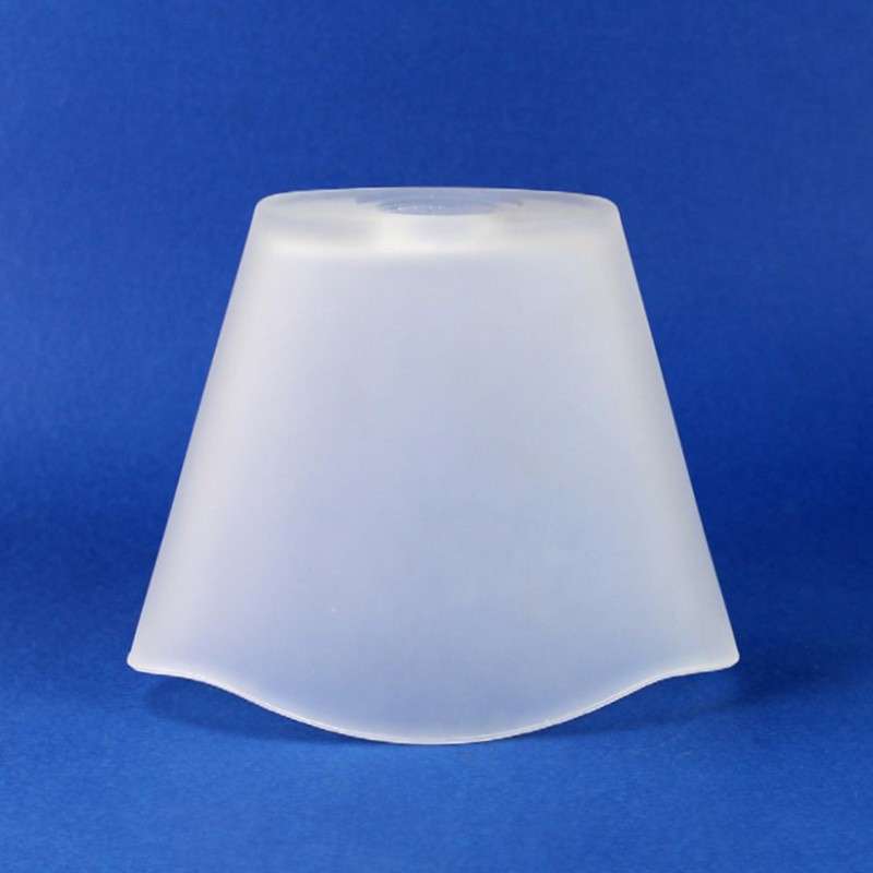 Tulipe en verre de couleur blanc mat, 132mm de hauteur x 161mm de diamètre