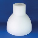 Tulipe en verre dépoli blanc mat, 300 mm de hauteur x 300 mm de diamètre.