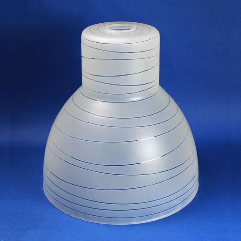 Tulipe en verre décoré, 300mm de hauteur x 300mm de diamètre