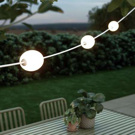 Guirlande linéaire extérieure avec trois lumières, longueur totale de 6,5 mètres
