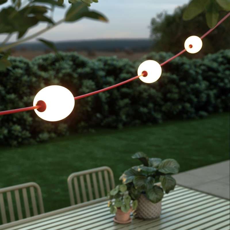 Guirlande linéaire extérieure avec trois lumières, longueur totale de 6,5 mètres