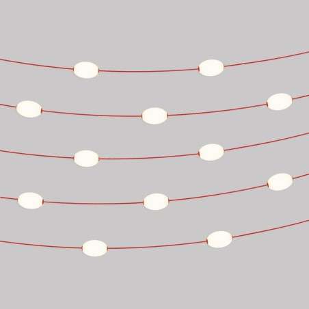 Guirlande d'extérieur avec douze lumières longueur totale 14 mètres