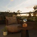 Base de lampe rechargeable en bois sans fil de forme cubique