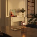 Base de lampe rechargeable en bois sans fil de forme cubique