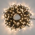 Guirlande de 100 LED chauds en série de 6,5 mètres, lumière fixe, câble vert.