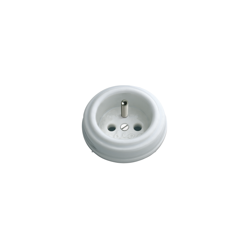 Base de prise en porcelaine pour montage en surface avec terre française
