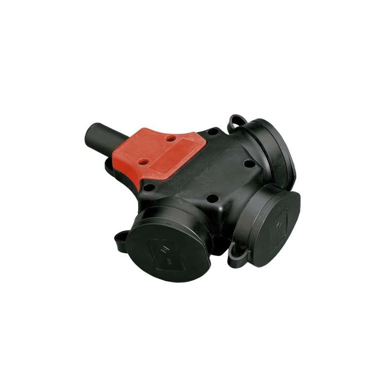 Prise triple extérieure 16A IP44 avec capots de protection