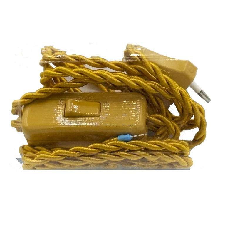 Connexion tressée 200 cm avec interrupteur et fiche