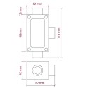 Boîte T aluminium trois sorties tubes Ø20 mm | Accessoires Lampes