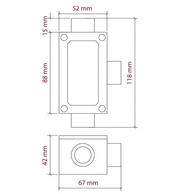 Boîte T aluminium trois sorties tubes Ø20 mm | Accessoires Lampes