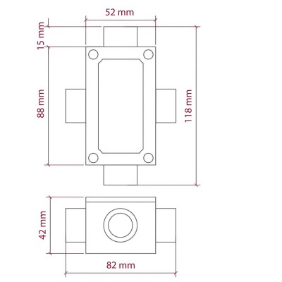 Derivateur aluminium 4 sorties X tube flexible Ø20 mm | AccessoiresPourLampes.fr