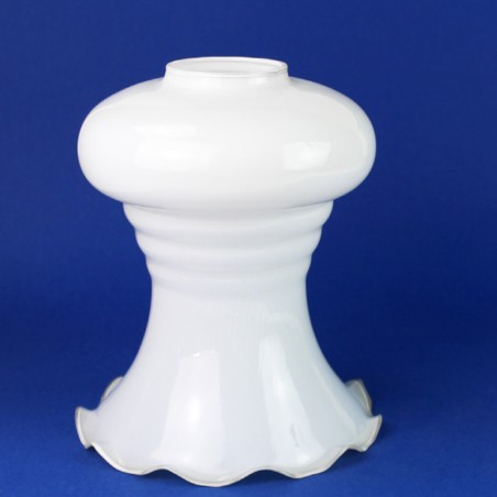 Tulipe opale brillante Ø125 mm ondulée Ø41 | AccessoiresPourLampes