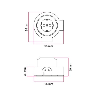 Kit prise Schuko porcelaine pour tube 20 mm | AccessoiresPourLampes