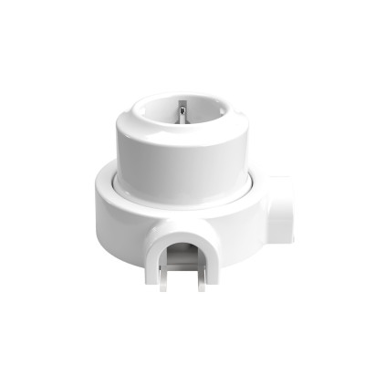 Kit prise Schuko porcelaine pour tube 20 mm | AccessoiresPourLampes