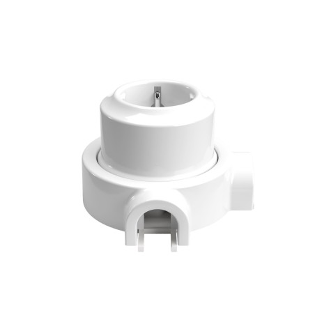 Kit prise Schuko en porcelaine pour tube décoratif 20 mm