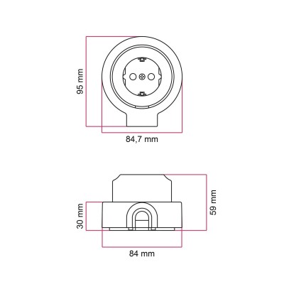 Kit prise Schuko porcelaine pour tube 20 mm | AccessoiresPourLampes