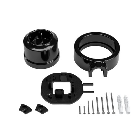 Kit prise Schuko en porcelaine pour tube décoratif 20 mm