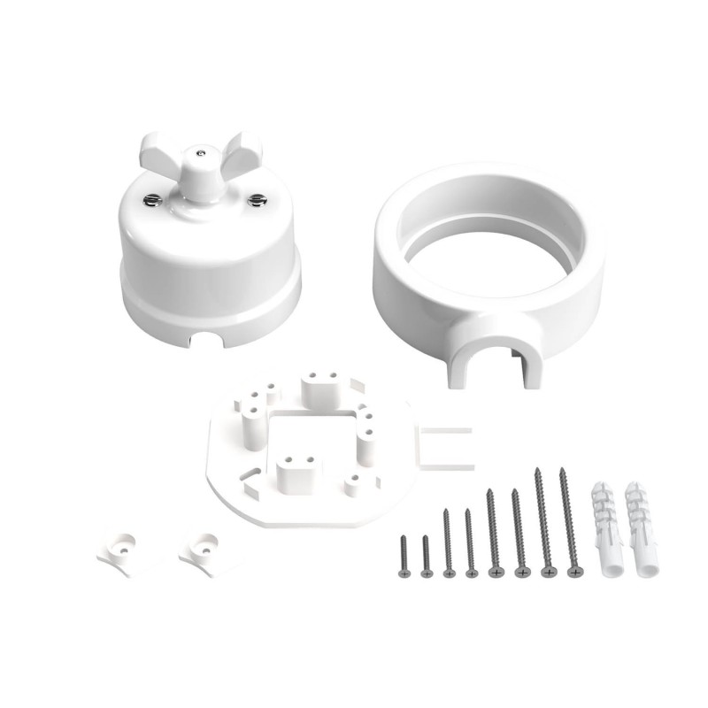 Kit interrupteur va-et-vient en porcelaine avec écrou papillon