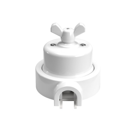 Kit interrupteur va-et-vient en porcelaine avec écrou papillon