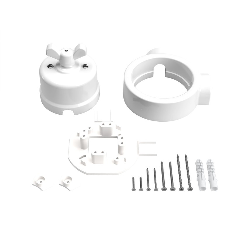 Kit interrupteur va-et-vient en porcelaine avec écrou papillon