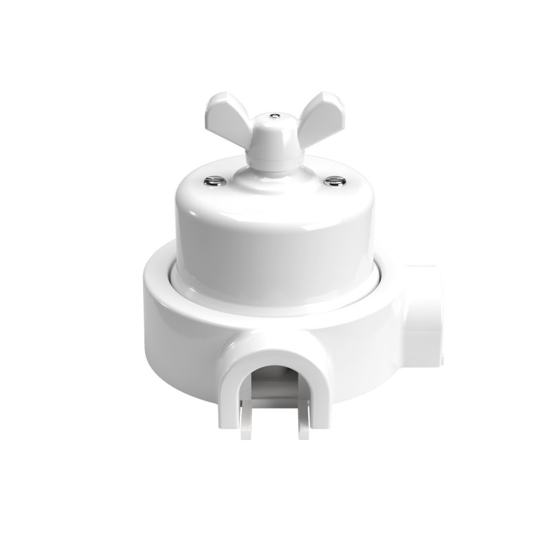 Kit interrupteur va-et-vient en porcelaine avec écrou papillon