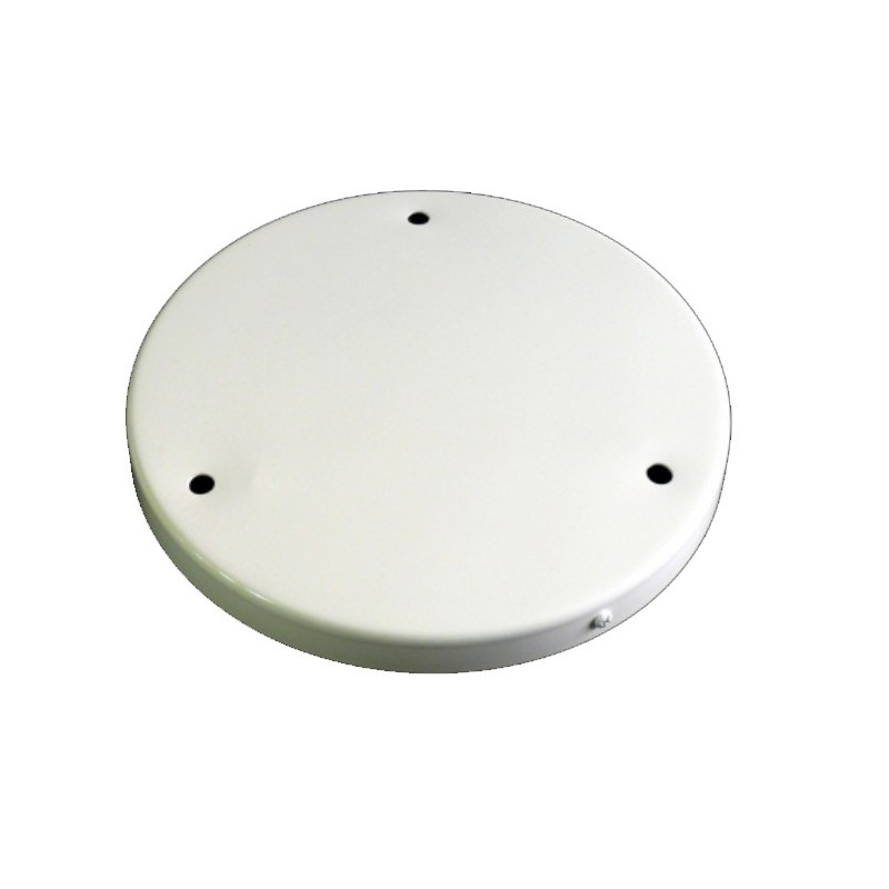 Support métallique de couleur blanche, diamètre de 250 mm et trois sorties.