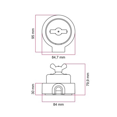Interrupteur va-et-vient en porcelaine écrou papillon | AccessoiresPourLampes