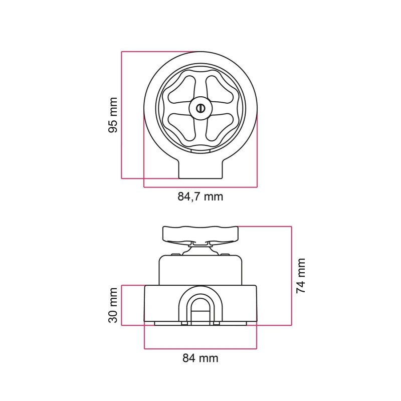 Kit interrupteur va-et-vient en porcelaine avec bouton molette
