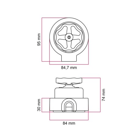 Kit interrupteur va-et-vient en porcelaine avec bouton molette