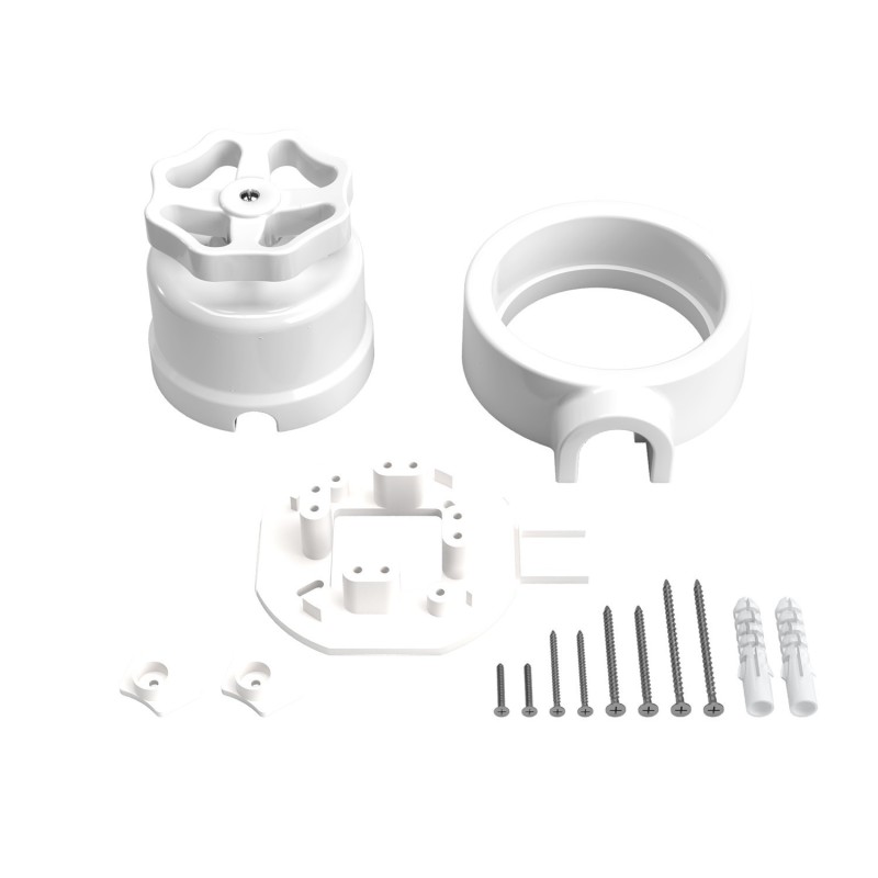 Kit interrupteur va-et-vient en porcelaine avec bouton molette