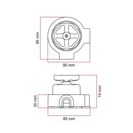 Kit interrupteur va-et-vient en porcelaine avec bouton molette