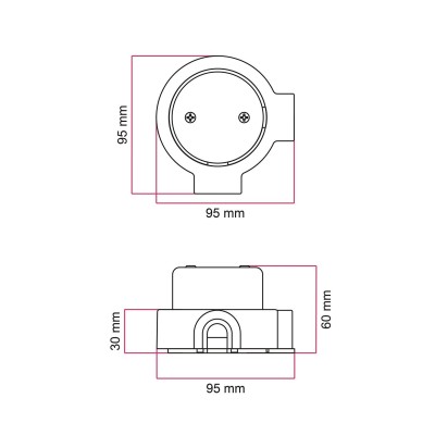 Boîte aveugle en porcelaine pour connexions de tube 20 mm | AccessoiresPourLampes