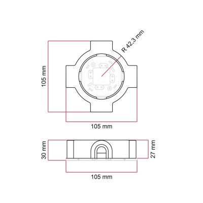 Base en porcelaine 4 sorties pour tube 20 mm | AccessoiresPourLampes