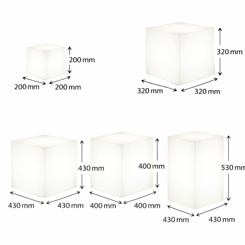 Lampe géométrique en polyéthylène avec LED RGB programmable pour usage extérieur