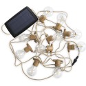 Guirlande 10 lumières LED couleur lin IP44 charge solaire et batterie rechargeable 2700K