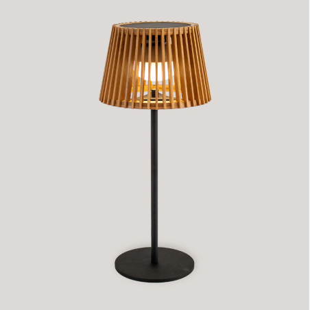 Lampe solaire en bambou avec batterie rechargeable sans fil IP54
