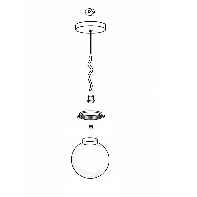 KIT CORE - Suspension avec globe en verre avec col