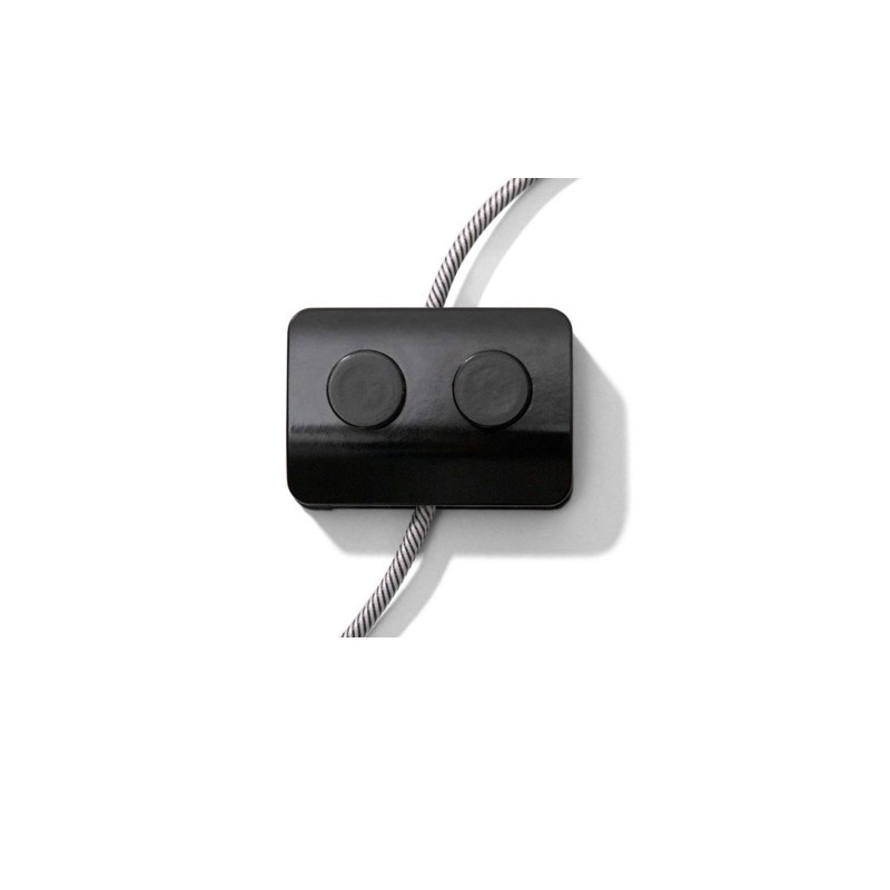Interrupteur double à pied noir pour lampes | AccessoiresPourLampes.fr