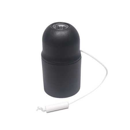Douille avec cordon E27 noir pour lampes