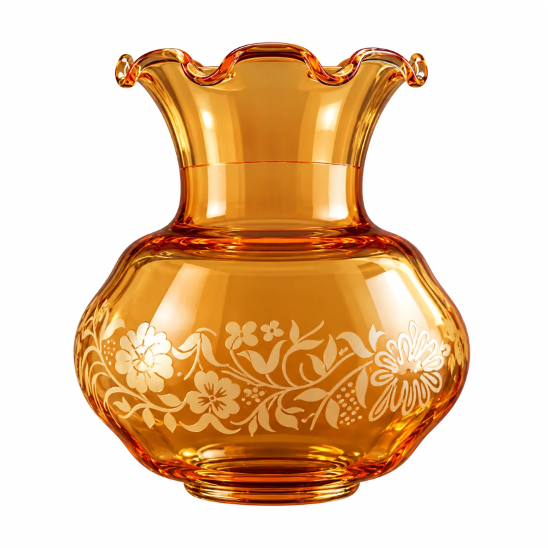 Tulipe en verre Mademoiselle ambre Ø120 × 140 mm pour fixation avec ressorts