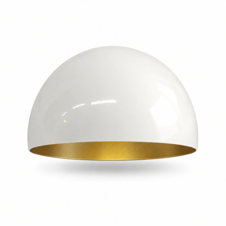 Cloche demi-sphère Ø160 × 82 mm avec intérieur doré