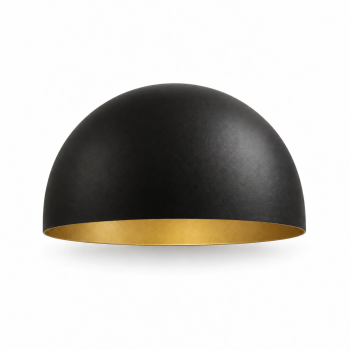 Cloche demi-sphère Ø160 × 82 mm avec intérieur doré